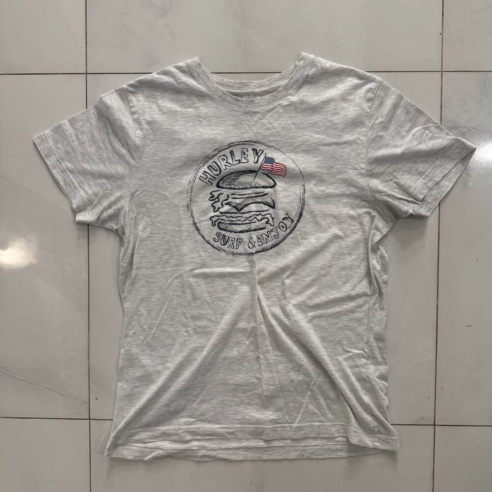 Hurley Surf And Enjoy Burger T-Shirt Medium Gray